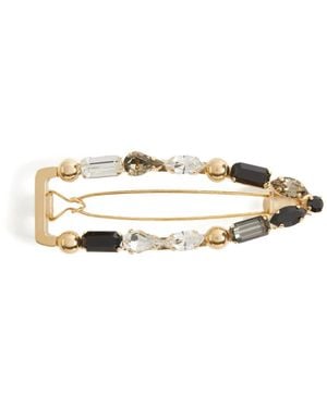 La DoubleJ Crystal-Embellished Rectangle Hair Clip - Metallic