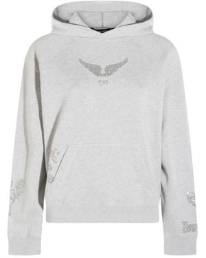 Zadig & Voltaire Crystal-Embellished Hoodie - Grey