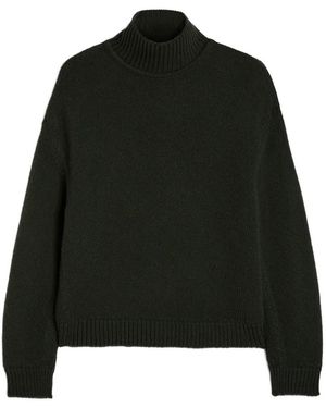 Jil Sander Chunky-Knit High-Neck Sweater - Black