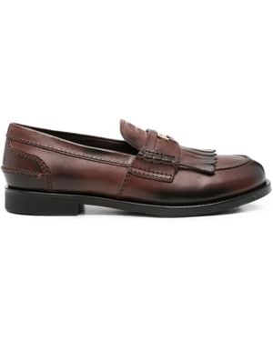 Miu Miu Fringed Coin Loafers - Brown
