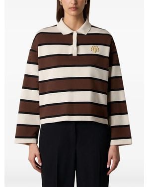 Brooks Brothers Logo-Embroidered Striped Polo Shirt - Brown