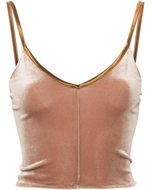 forte_forte Stretch Velvet Top - Brown