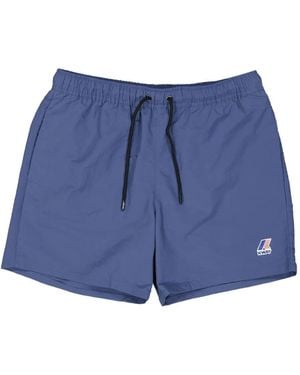 K-Way Costume Da Bagno Con Ricamo - Blu