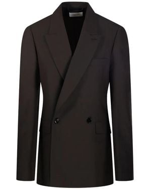 Lemaire Blazer Croisé À Revers Pointus - Black