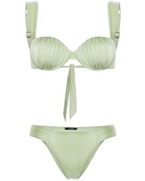 Noire Swimwear Ruched Balconette Bikini - Green