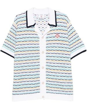 CASABLANCA Patterned Button-Up Shirt - Blue