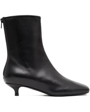 TOTEME Rear-Zip Square-Toe Boots - Black