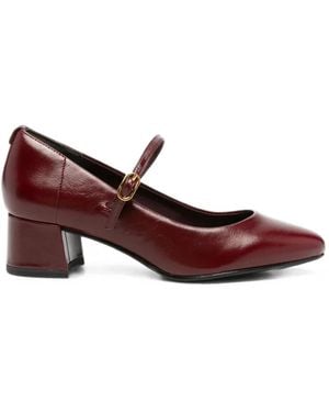Tamaris Buckle-Strap Block-Heel Pumps - Purple