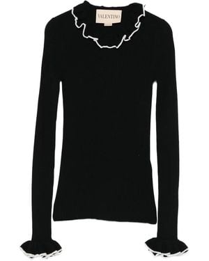 Valentino Garavani Virgin Wool Knitted Top - Black