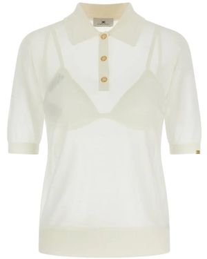 Elisabetta Franchi Nylon Polo Shirt With Bra - White