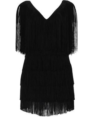 MICHAEL Michael Kors Fringed Crepe Mini Dress - Black