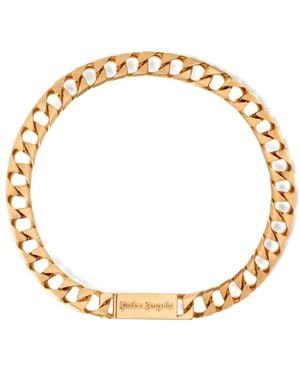 Palm Angels Cuban Schakelhalsketting Met Logoplakkaat - Metallic