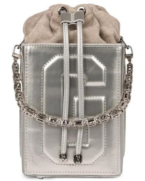 Gcds Logo-Embossed Shoulder Bag - Grey
