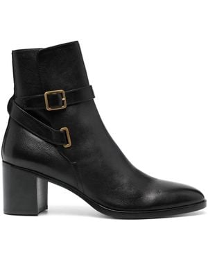 Saint Laurent Dorian 70Mm Buckled Biker Boots - Black