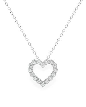 Diamond Essentials Collar Con Corazón Y Diamante De Laboratorio - Blanco