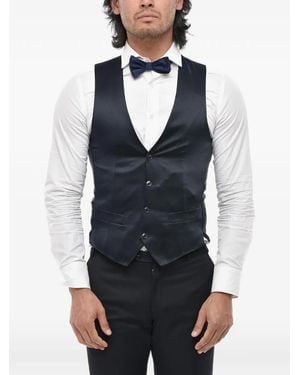 Corneliani Satin-Finish Single-Breasted Jacket - Blue