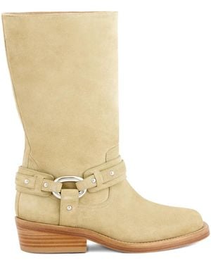 Rabanne Xl Link Biker Boots - Natural