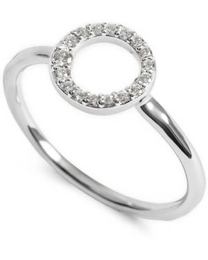 Monica Vinader Anelli Riva Con Pavé Di Diamanti - Bianco