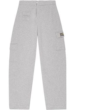 Ganni Logo-Patch Track Pants - Gray