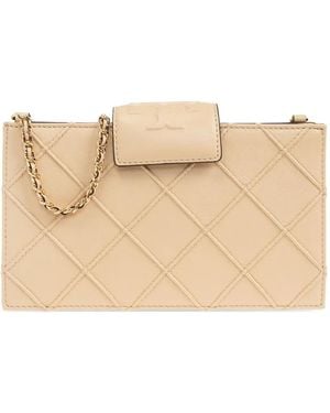 Tory Burch Fleming Clutch Bag - Natural