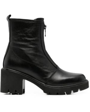 SERGIO MORETTI FIRENZE Zip-Front Chunky Ankle Boots - Black