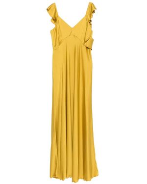 LE_RJTANGE® Ruffled-Detail Maxi Dress - Metallic