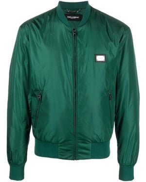 Dolce & Gabbana Logo-Tag Track Jacket - Green
