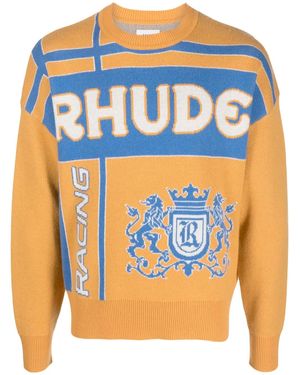 Rhude Palm Jacquard-Pullover - Blau