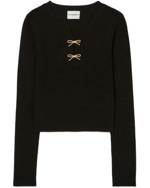 Claudie Pierlot Haut En Maille À Détail De Nœud - Black