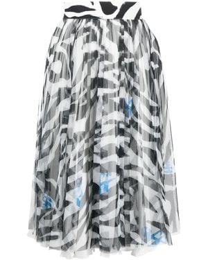 Off-White c/o Virgil Abloh Zebra-Print Midi Skirt - White