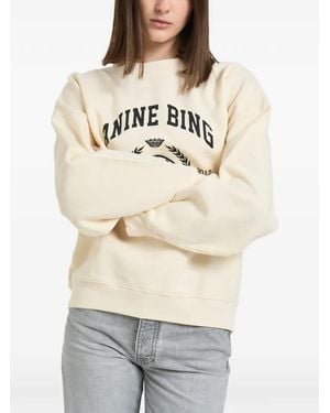 Anine Bing Sweat À Motif Et Logo Brodé - Natural