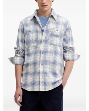 Dickies Plaid-Pattern Chest-Pocket Shirt - Blue