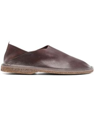 Moma Leather Slippers - Brown