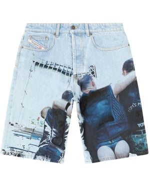 DIESEL X Tom Of Finland Foundation Cotton Shorts - Blue