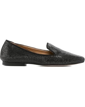 Anna F. Crystal-Embellished Loafers - Black