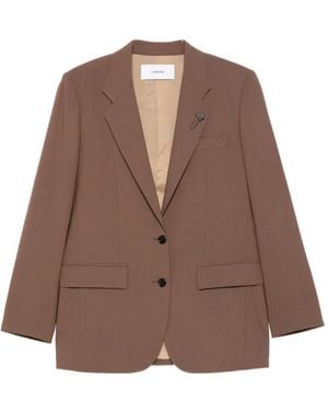 Lardini Button-Fastening Flap-Pocket Blazer - Brown