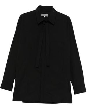 Yohji Yamamoto Tie-neck Pocket Shirt - ブラック