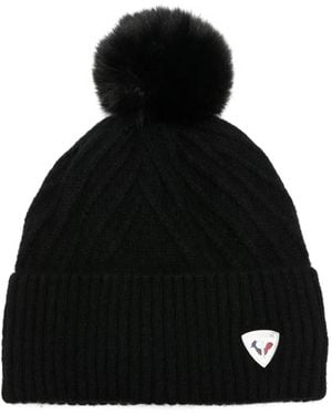 Rossignol Sara Cable-Knit Pom-Pom Beanie - Black
