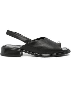 SERGIO MORETTI FIRENZE Toe-Ring Slingback Sandals - Black
