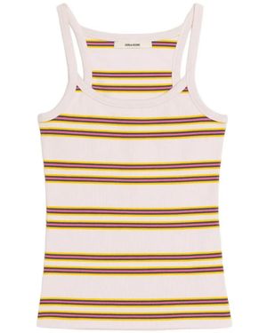 Zadig & Voltaire Striped Ribbed Tank Top - Natural
