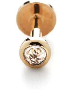 Monica Vinader Pendiente Mini Gem En Oro Amarillo De 14 Ct - Blanco
