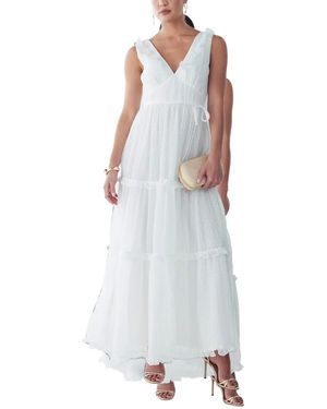 ST MRLO Ruffled Tiered Maxi Dress - White