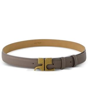 Courreges Leather Belt - White