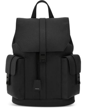 Ferragamo Drawstring Flap Backpack - Black