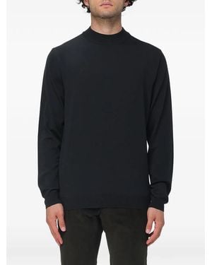 Zanone Ribbed-Trim Sweater - Black