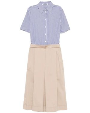 Vivetta Striped Pleated Midi Dress - White