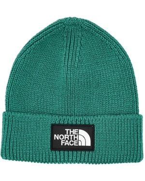 The North Face Logo-Patch Knitted Beanies - Verde
