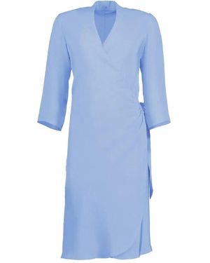 Peter Cohen Self-Tie Wrap Dress - Blue