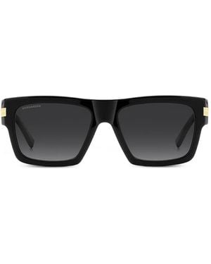 DSquared² Lunettes De Soleil Carrées À Plaque Logo - Black