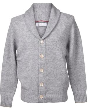 Brunello Cucinelli ショールカラーカーディガン - グレー